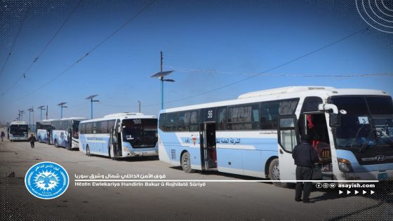 تنظيم رحلة لإعادة النازحين العراقيين من مخيم الهول شمال وشرق سوريا إلى العراق | Organîzekirina rêwîtiyekê ji bo vegerandina awareyên Îraqî ji kampa Holê li bakur û rojhilatê Sûriyê bo Îraqê