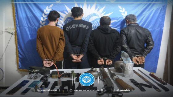 مكافحة المخدرات في مقاطعة الفرات تلقي القبض مجموعة تعاطي مواد مخدرة وحيازة أسلحة | Hêzên madeyên hişbir li kantona Firatê komek kes ji ber bikaranîna madeyên hişber û çek di destê wan de hebûn girtin.