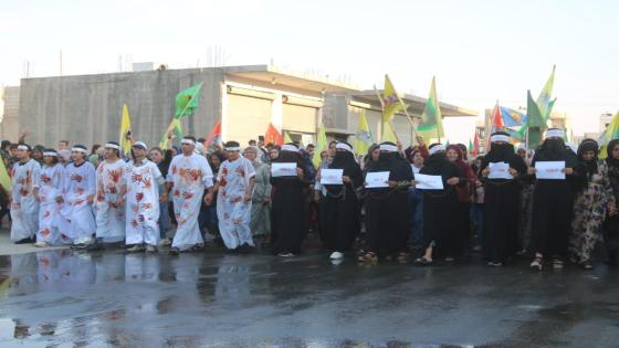 قواتنا تقدم الحماية اللازمة للمظاهرة الحاشدة التي خرج بها المئات من أهالي مدينة كوباني