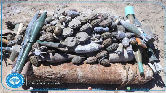 إتلاف كمية من المواد المتفجرة في مقاطعة الرقة Li kantona Reqayê miqdarek teqemenî hat pûçkirin